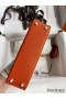 Hermes Kelly Mini II Sellier Handmade Bag In Orange Chevre Mysore Leather