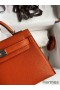 Hermes Kelly Mini II Sellier Handmade Bag In Orange Chevre Mysore Leather