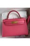 Hermes Kelly Mini II Sellier Handmade Bag In Rose Azalee Epsom Calfskin