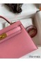 Hermes Kelly Mini II Sellier Handmade Bag In Rose Confetti Chevre Mysore Leather