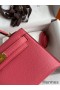 Hermes Kelly Mini II Sellier Handmade Bag In Rose Lipstick Chevre Mysore Leather
