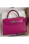 Hermes Kelly Mini II Sellier Handmade Bag In Rose Purple Chevre Mysore Leather