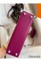 Hermes Kelly Mini II Sellier Handmade Bag In Rose Purple Chevre Mysore Leather