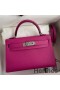 Hermes Kelly Mini II Sellier Handmade Bag In Rose Purple Epsom Calfskin