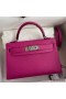 Hermes Kelly Mini II Sellier Handmade Bag In Rose Purple Epsom Calfskin