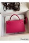 Hermes Kelly Mini II Sellier Handmade Bag In Rose Red Epsom Calfskin