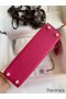 Hermes Kelly Mini II Sellier Handmade Bag In Rose Red Epsom Calfskin