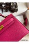 Hermes Kelly Mini II Sellier Handmade Bag In Rose Red Epsom Calfskin