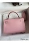 Hermes Kelly Mini II Sellier Handmade Bag In Rose Sakura Chevre Mysore Leather