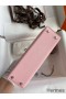 Hermes Kelly Mini II Sellier Handmade Bag In Rose Sakura Chevre Mysore Leather
