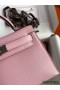 Hermes Kelly Mini II Sellier Handmade Bag In Rose Sakura Chevre Mysore Leather