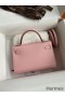Hermes Kelly Mini II Sellier Handmade Bag In Rose Sakura Epsom Calfskin