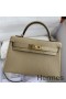 Hermes Kelly Mini II Sellier Handmade Bag In Trench Chevre Mysore Leather