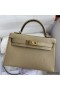 Hermes Kelly Mini II Sellier Handmade Bag In Trench Chevre Mysore Leather