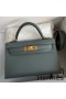 Hermes Kelly Mini II Sellier Handmade Bag In Vert Amande Epsom Calfskin
