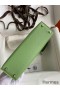 Hermes Kelly Mini II Sellier Handmade Bag In Vert Criquet Chevre Mysore Leather