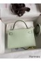 Hermes Kelly Mini II Sellier Handmade Bag In Vert Fizz Chevre Mysore Leather