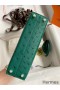 Hermes Kelly Mini II Sellier Handmade Bag In Vert Vertigo Ostrich Leather