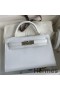 Hermes Kelly Mini II Sellier Handmade Bag In White Epsom Calfskin