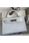 Hermes Kelly Mini II Sellier Handmade Bag In White Epsom Calfskin