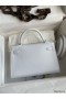 Hermes Kelly Mini II Sellier Handmade Bag In White Epsom Calfskin
