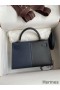 Hermes Kelly Mini II Sellier Tri - color Bag In Black/Blue Indigo/Red Calfskin