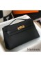 Hermes Kelly Pochette Bag In Black Epsom Leather