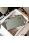 Hermes Kelly Pochette Bag In Blue Glacier Epsom Leather