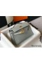 Hermes Kelly Pochette Bag In Blue Glacier Epsom Leather