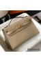 Hermes Kelly Pochette Bag In Gris Tourterelle Epsom Leather