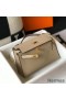 Hermes Kelly Pochette Bag In Gris Tourterelle Epsom Leather