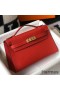 Hermes Kelly Pochette Bag In Red Epsom Leather