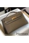 Hermes Kelly Pochette Bag In Taupe Grey Epsom Leather
