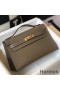 Hermes Kelly Pochette Bag In Taupe Grey Epsom Leather