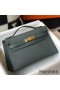 Hermes Kelly Pochette Bag In Vert Amande Epsom Leather