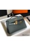 Hermes Kelly Pochette Bag In Vert Amande Epsom Leather