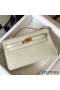 Hermes Kelly Pochette Bag In White Epsom Leather