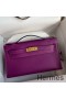 Hermes Kelly Pochette Handmade Bag In Anemone Swift Calfskin
