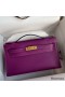 Hermes Kelly Pochette Handmade Bag In Anemone Swift Calfskin