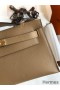 Hermes Kelly Pochette Handmade Bag In Biscuit Swift Calfskin