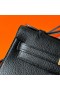 Hermes Kelly Pochette Handmade Bag In Black Chevre Mysore Leather