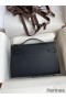 Hermes Kelly Pochette Handmade Bag In Black Epsom Calfskin