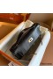 Hermes Kelly Pochette Handmade Bag In Black Lizard Skin