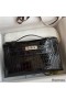 Hermes Kelly Pochette Handmade Bag In Black Shiny Alligator Leather