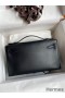 Hermes Kelly Pochette Handmade Bag In Black Swift Calfskin