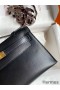 Hermes Kelly Pochette Handmade Bag In Black Swift Calfskin