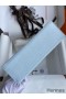 Hermes Kelly Pochette Handmade Bag In Blue Brume Epsom Calfskin