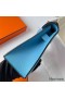 Hermes Kelly Pochette Handmade Bag In Blue du Nord Epsom Calfskin