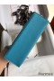 Hermes Kelly Pochette Handmade Bag In Blue du Nord Swift Calfskin