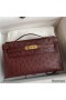 Hermes Kelly Pochette Handmade Bag In Bordeaux Ostrich Leather